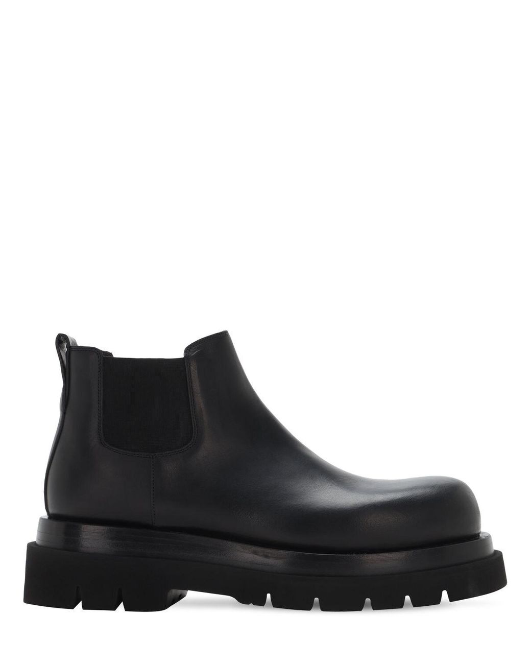 Bottega Veneta Bv Lug Leather Chelsea Mid Boots in Black for Men - Lyst