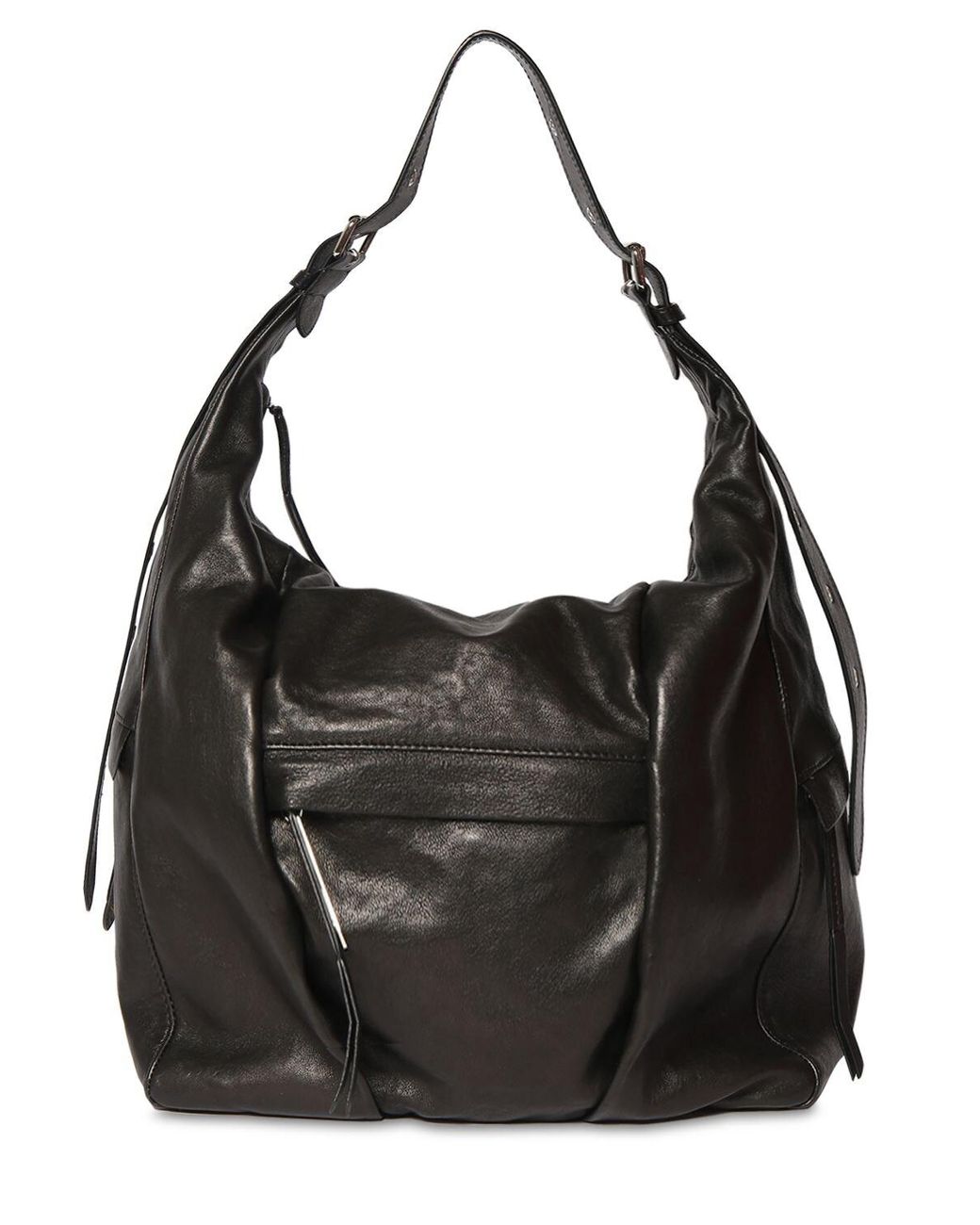 Isabel Marant Niamey Leather Shoulder Bag in Black | Lyst UK