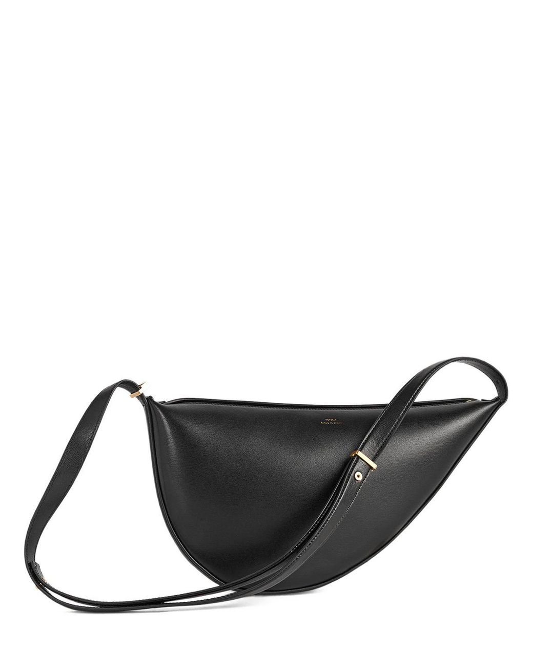 Totême Scoop Palmellata Leather Shoulder Bag in Black