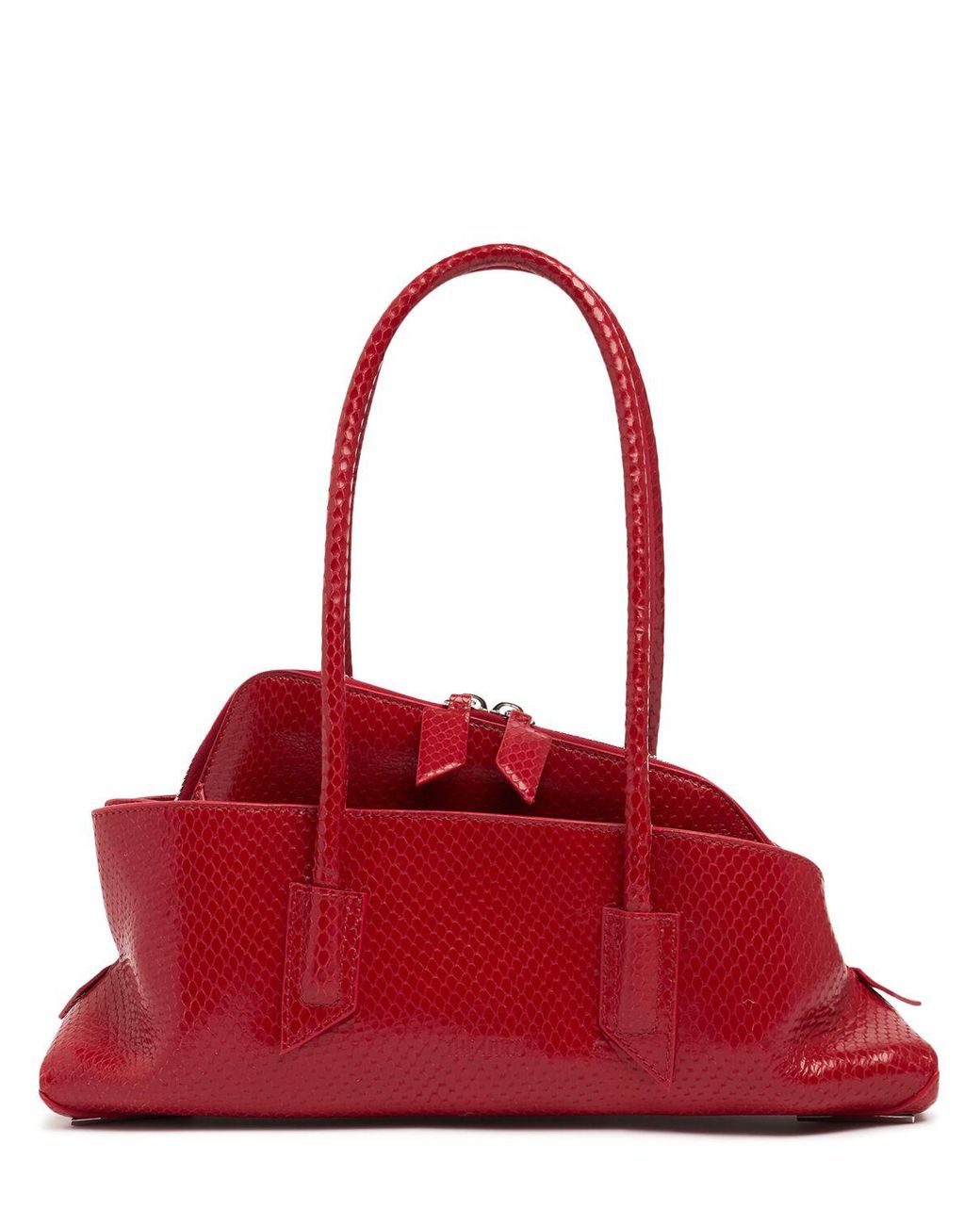 The Attico Small La Passeggiata Python Print Bag Unique in Red | Lyst