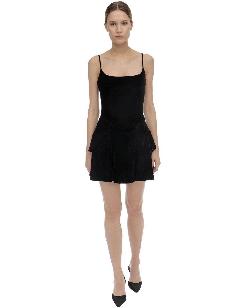 Alexander Wang Velvet Fit And Flare Mini Dress in Black Lyst Canada