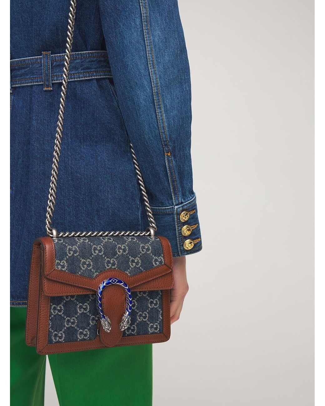 Gucci Denim Dionysus Mini Bag in Blue 