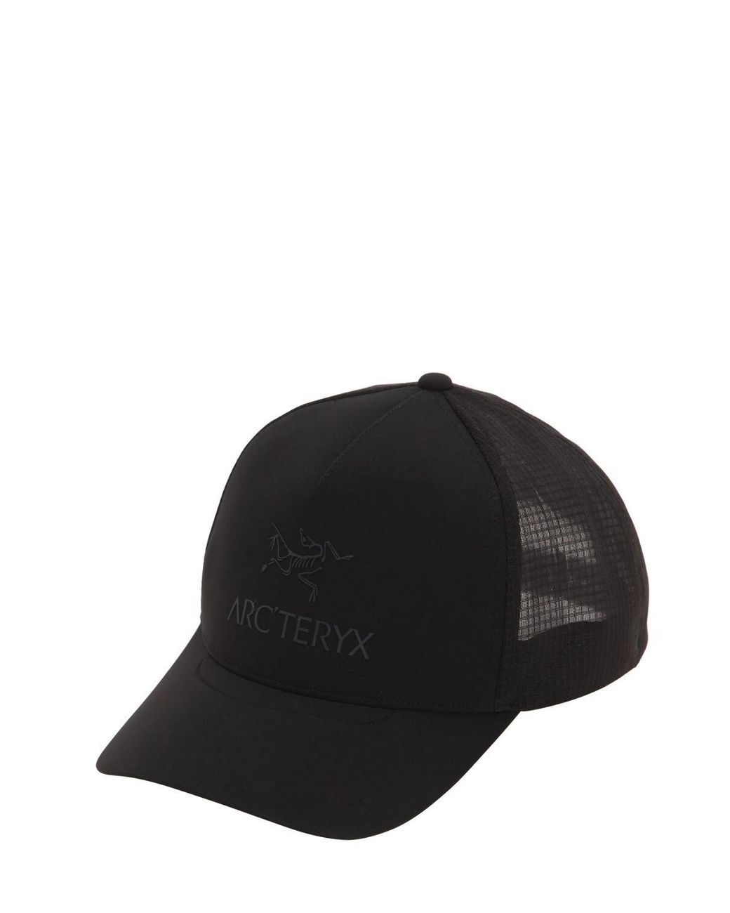 【即完品】ARC'TERYX Logo Trucker Flat Black Arc'teryx Logo Flat Brim Trucker Hat | Flat-Brim Performance