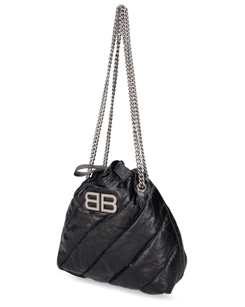 Balenciaga Xs Crush キルテッドレザートートバッグ ブラック | Lyst