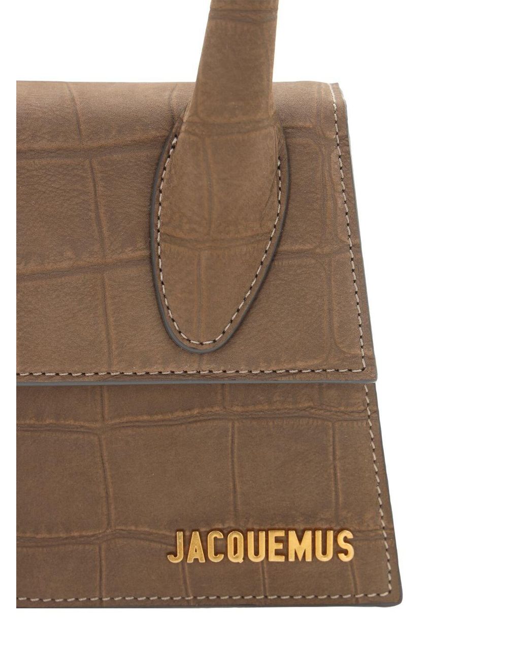 Jacquemus Le Chiquito Moyen Croc Embossed Bag in Natural | Lyst