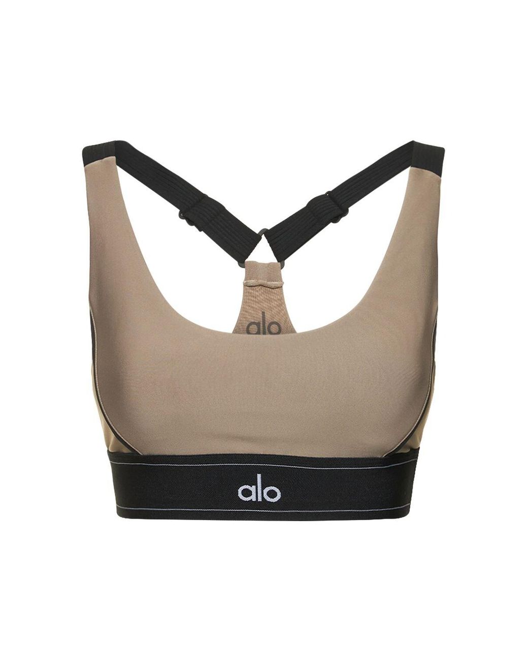 Womens Alo Yoga beige Airlift Intrigue Sports Bra