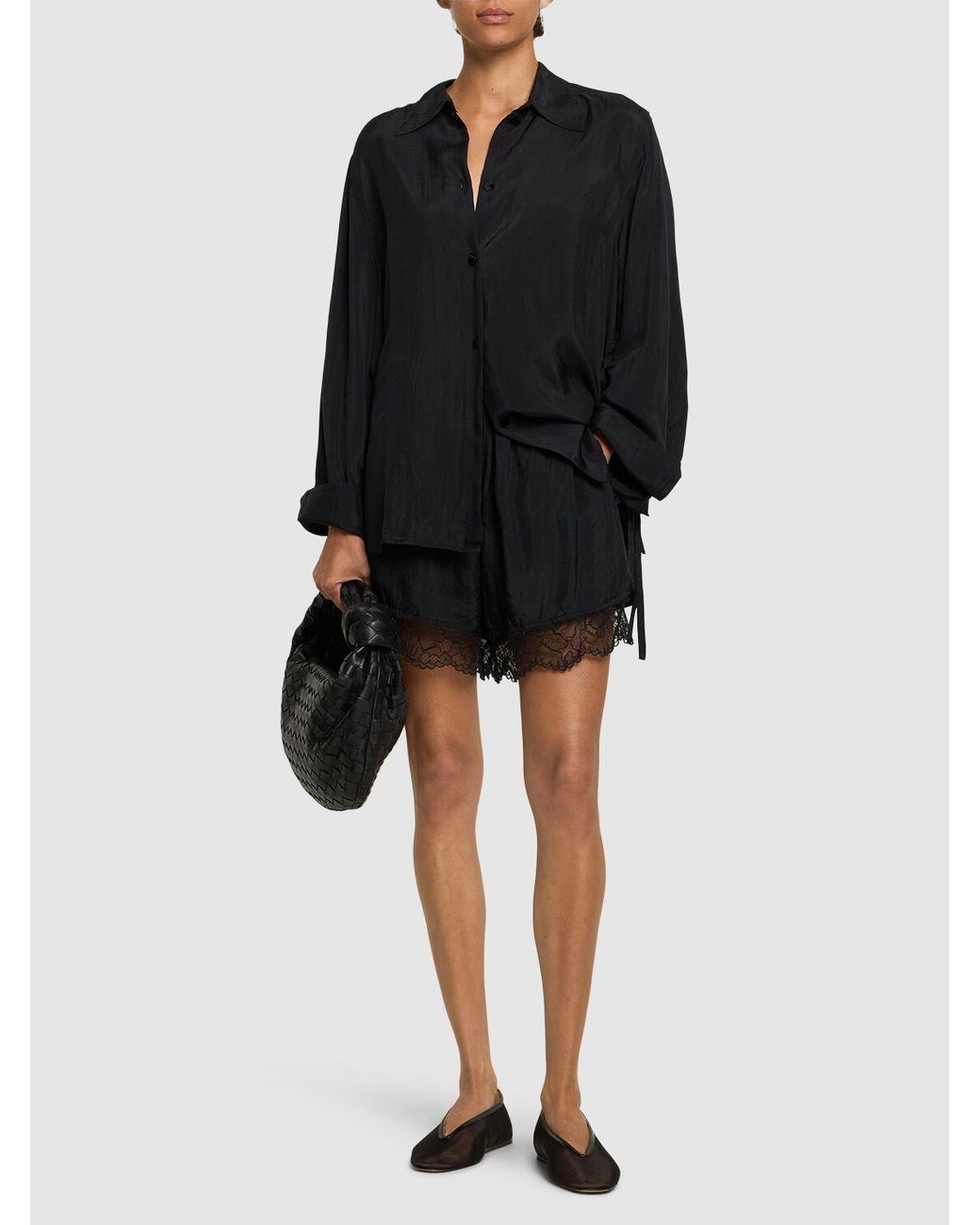 ganni-black-Shorts-