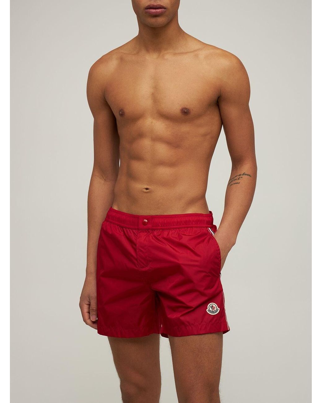 Red moncler shop swim shorts