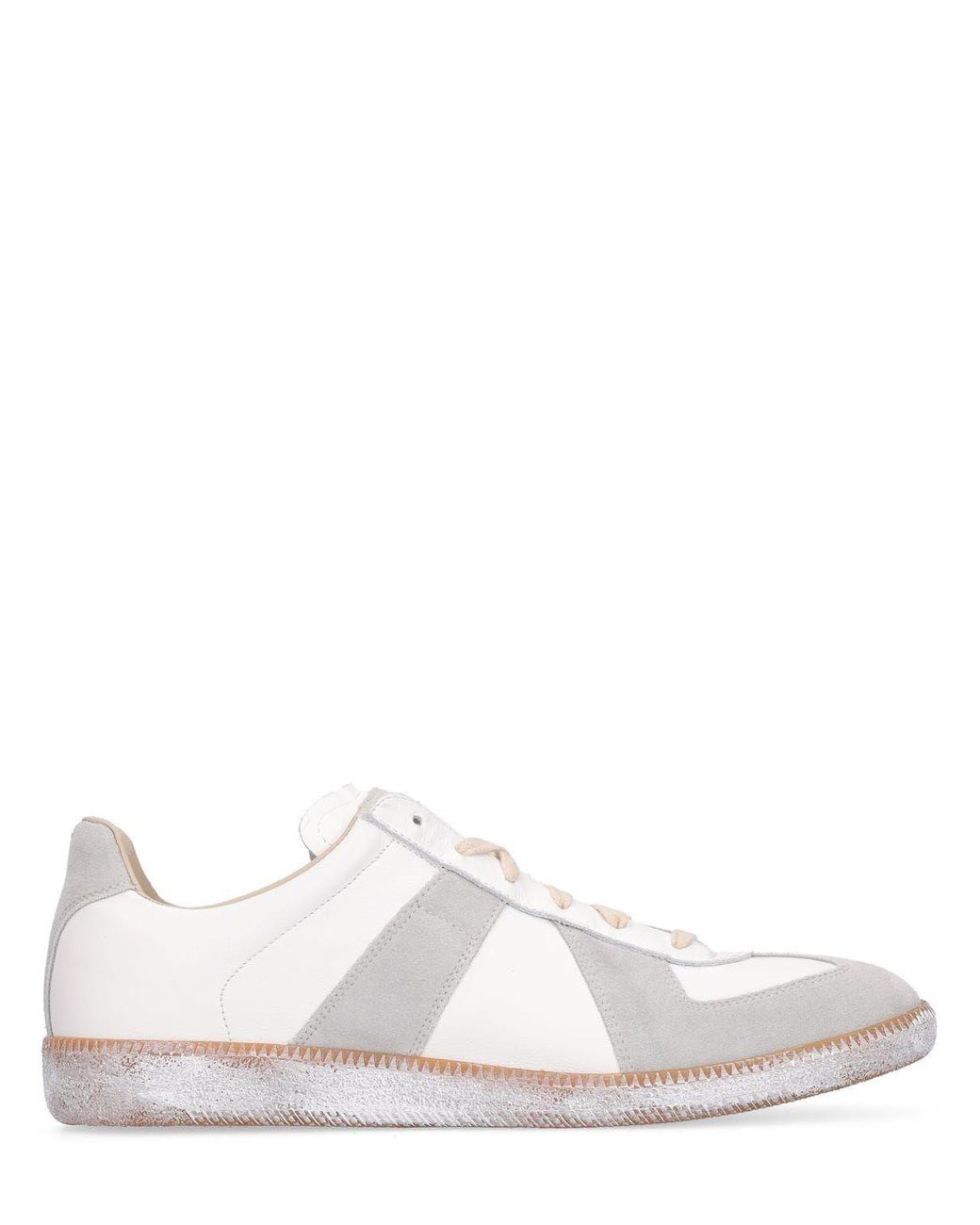 Maison Margiela Replica Bianchetto Leather Low Sneakers in White for ...