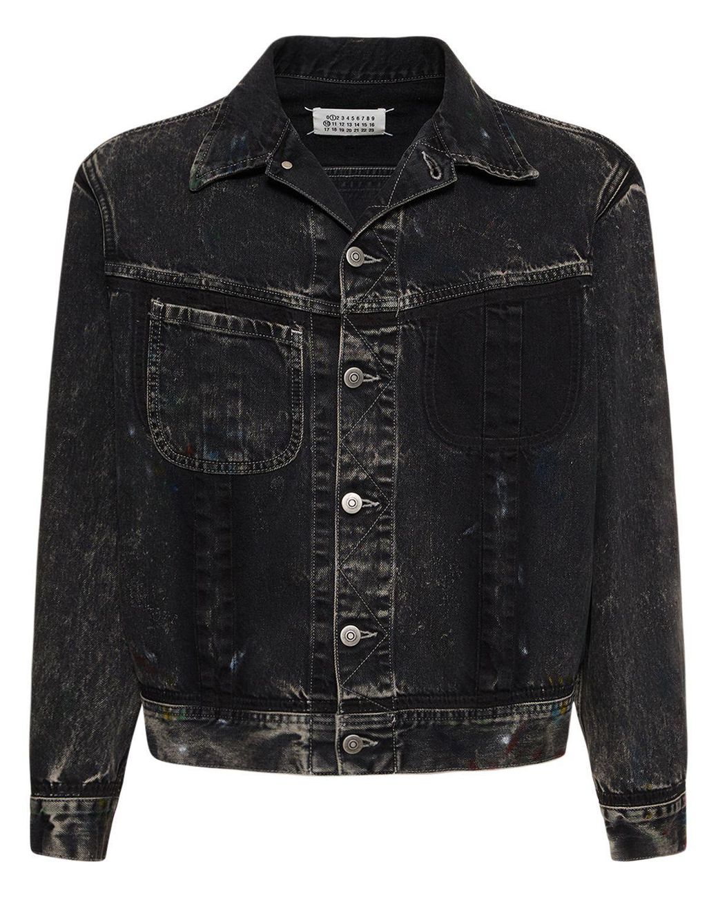 Maison Margiela Splatter Painted Denim Jacket in Black for Men Lyst