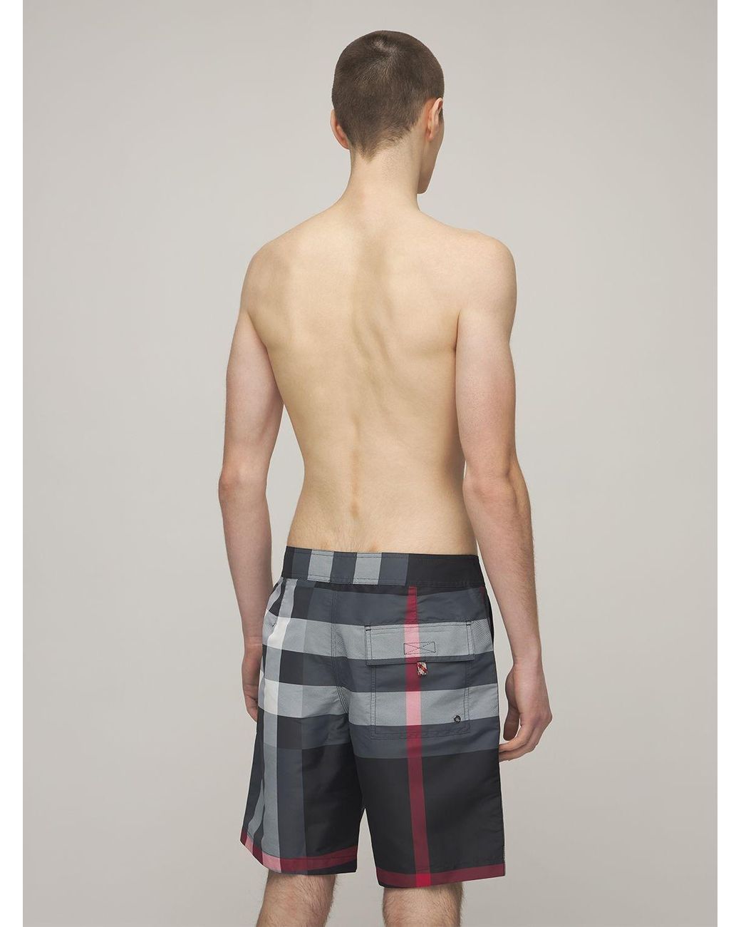 Burberry Check Swim Shorts in Grey 