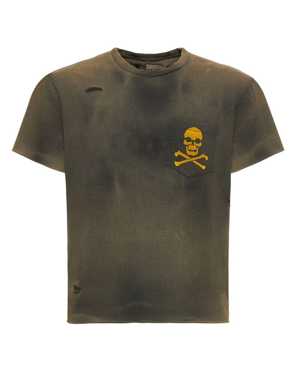 GALLERY DEPT. Zip Logo Print Washed Cotton T-Shirt in Green