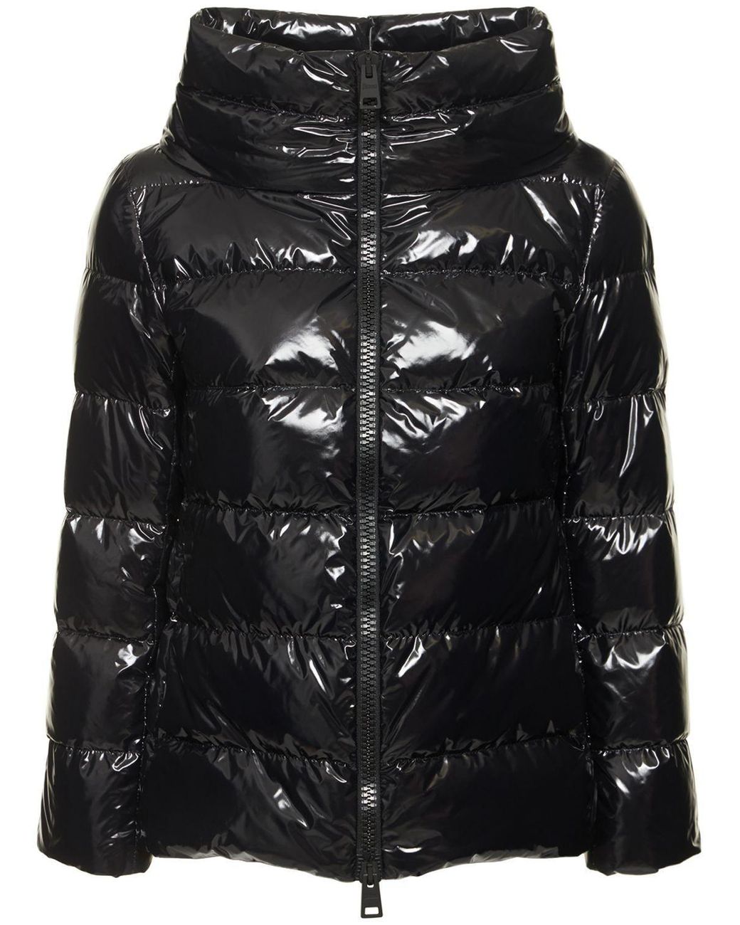 Herno Cape Glossy Down Jacket in Black | Lyst