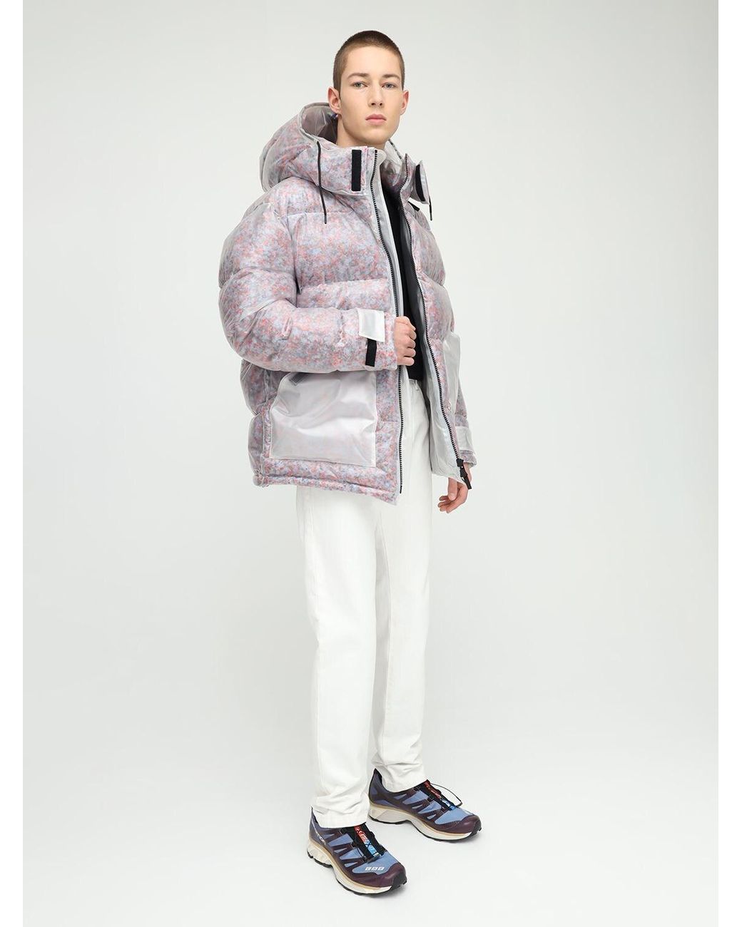 McQ Foam Cashmere Puffer Jacket in Pink 