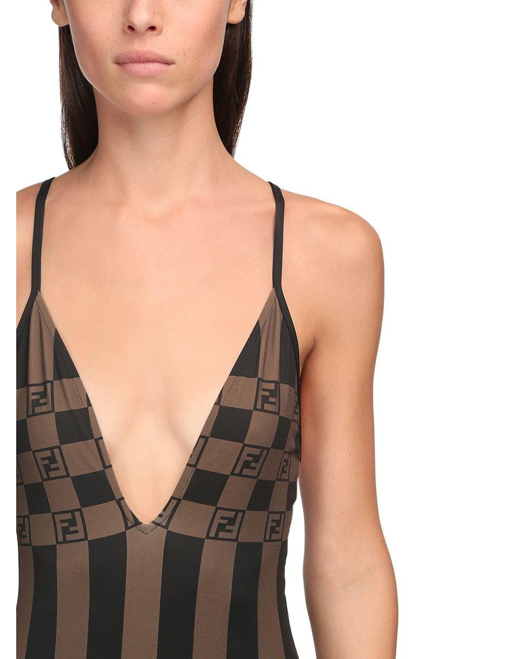 Fendi One-piece Swimsuit in Brown | Lyst