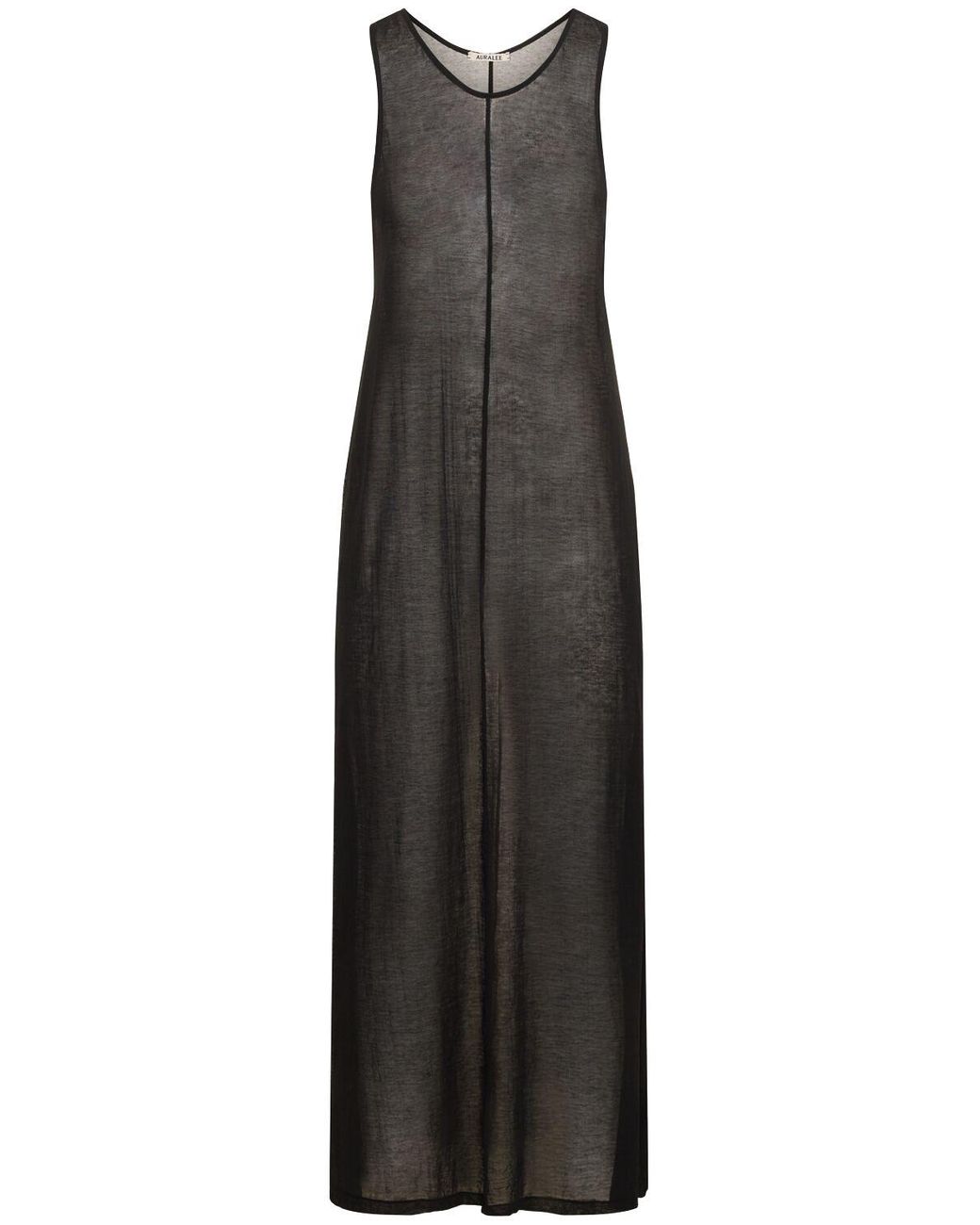 AURALEE Hard Twist Cotton Gauze Long Dress in Black | Lyst 