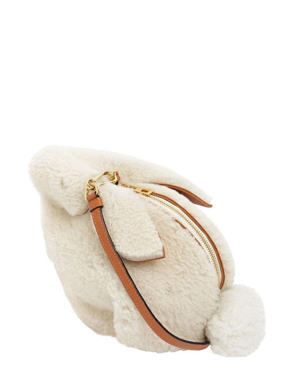 Loewe Bunny Shearling Shoulder Bag in Natural | Lyst