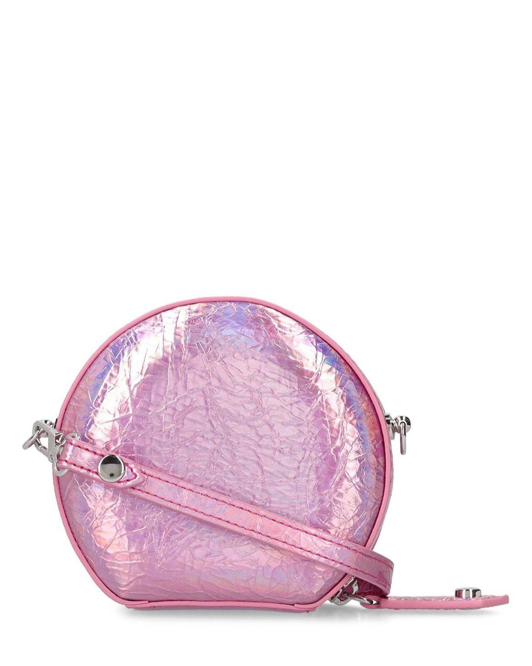 Vivienne Westwood Mini Round Iridescent Faux Leather Bag in Pink