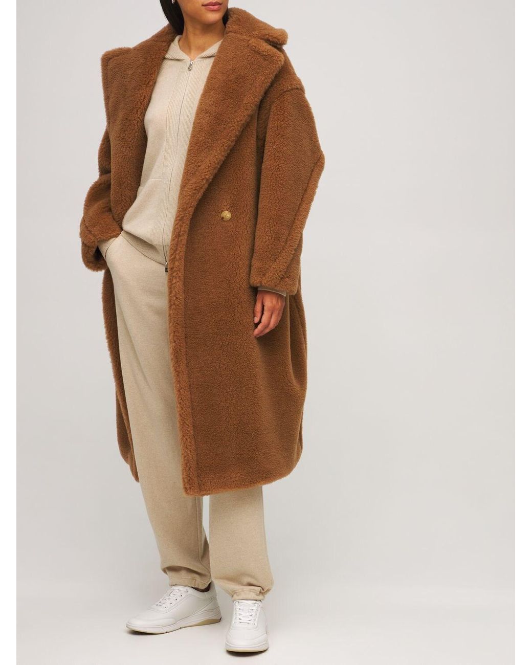 Max Mara Silk Teddy Bear Icon Coat in Camel (Natural) - Save 63% | Lyst