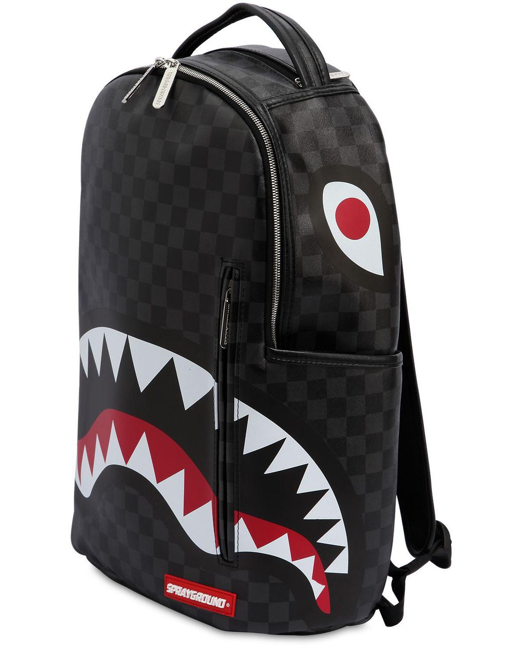 Sprayground Black Checkered Shark In Paris Backpack for Men | Lyst