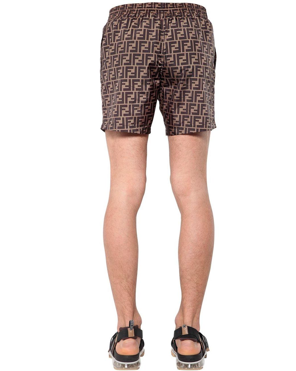 Fendi Ff printed Swim Shorts in Brown for Men Lyst Australia