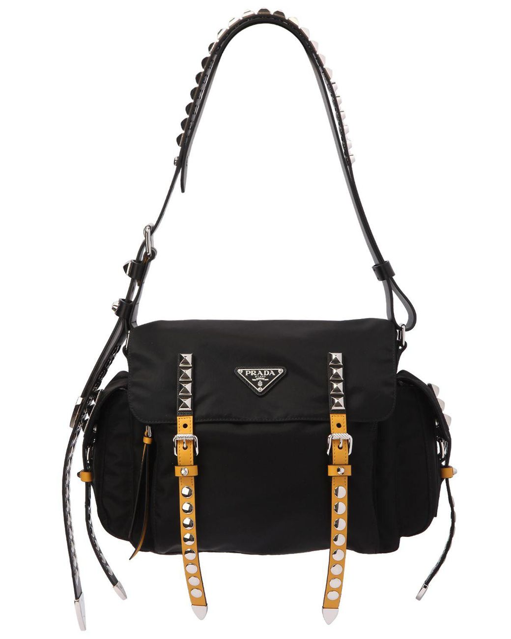 Prada studded bag nylon sale