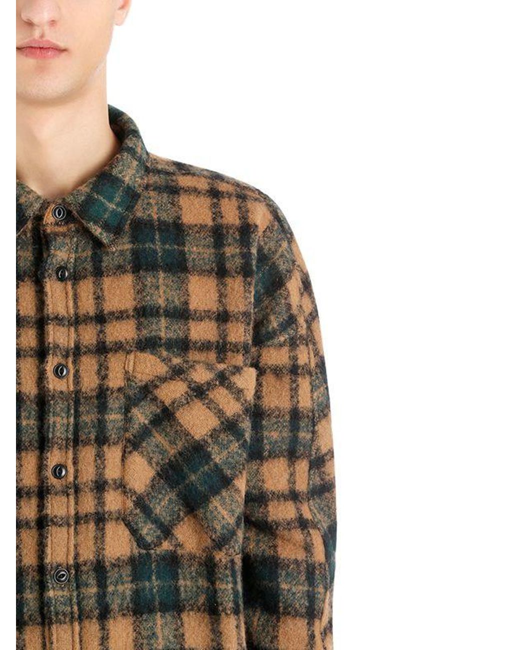 Faith Connexion Plaid Wool Blend Flannel Shirt for Men | Lyst