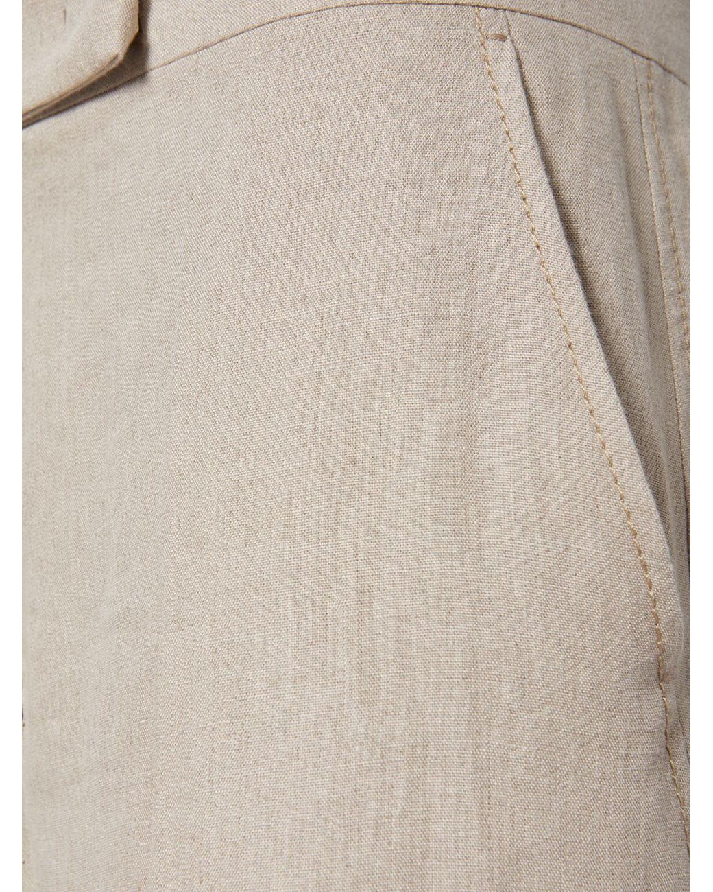 Max Mara Sequoia リネンワイドパンツ ナチュラル | Lyst