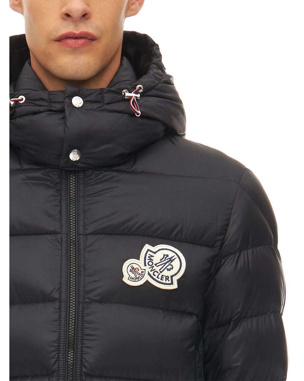 Moncler Bramant Down Jacket W/ Logo Patch in Black for Men | Lyst