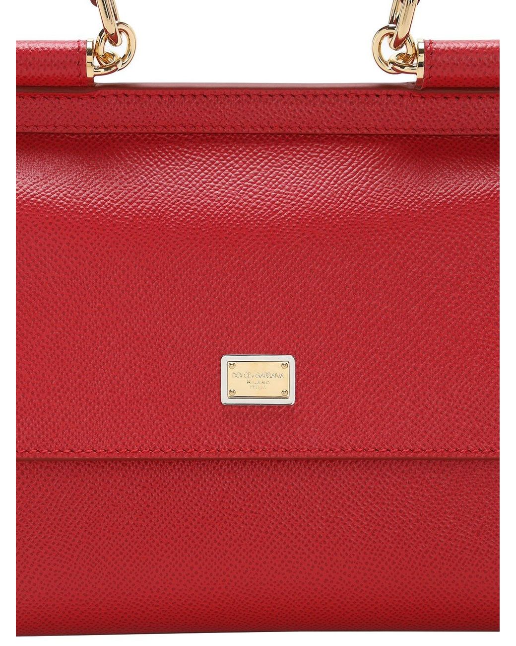 Sicily leather handbag Dolce & Gabbana Red in Leather - 32819613