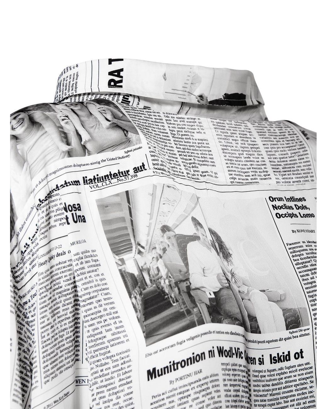 Snazzy Hylde utålmodig Balenciaga Leichtes Satinkleid Mit Zeitungsdruck in Weiß | Lyst DE