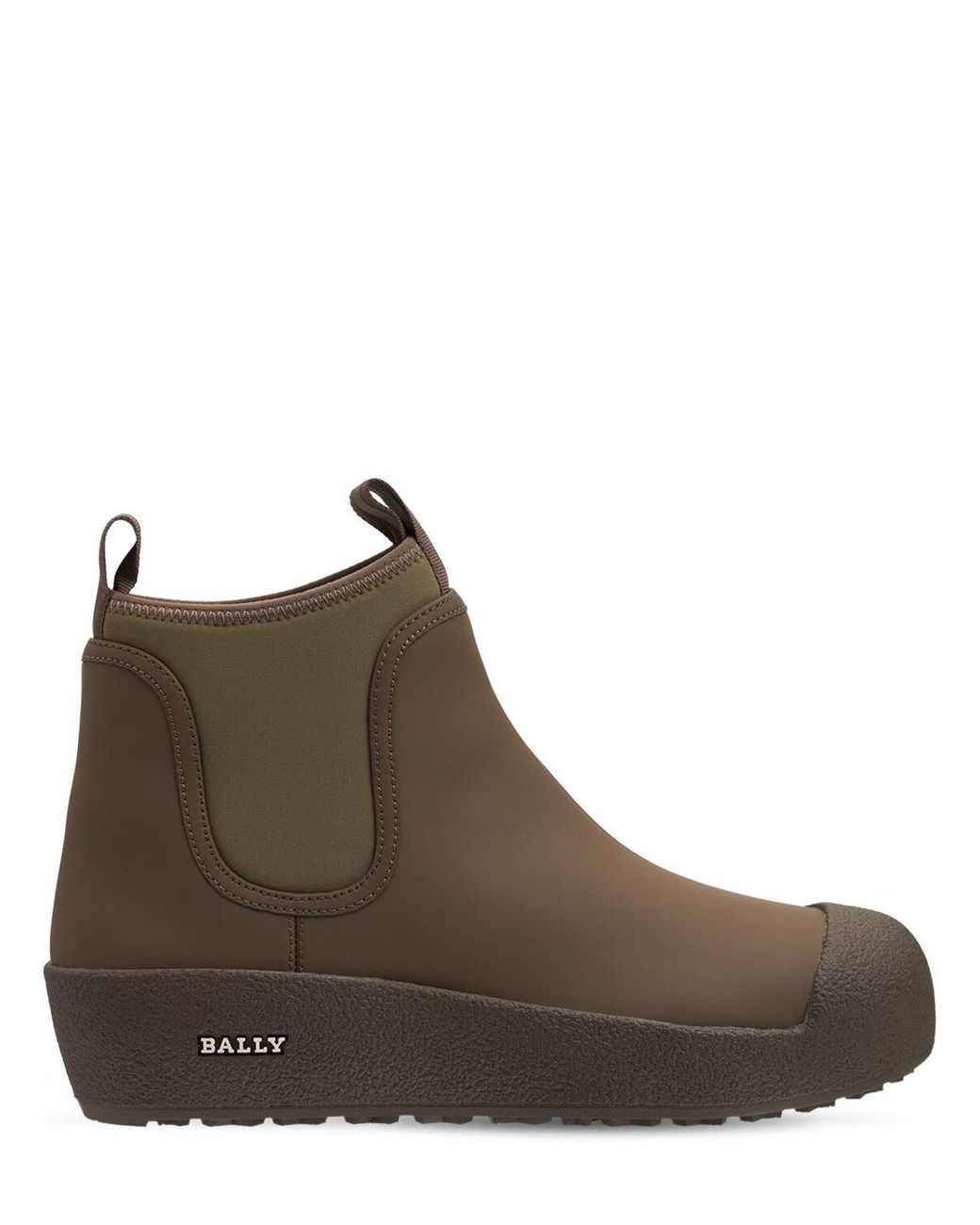 Bally 30mm Gadey Rubberized Leather Boots in Khaki (Brown) - Lyst