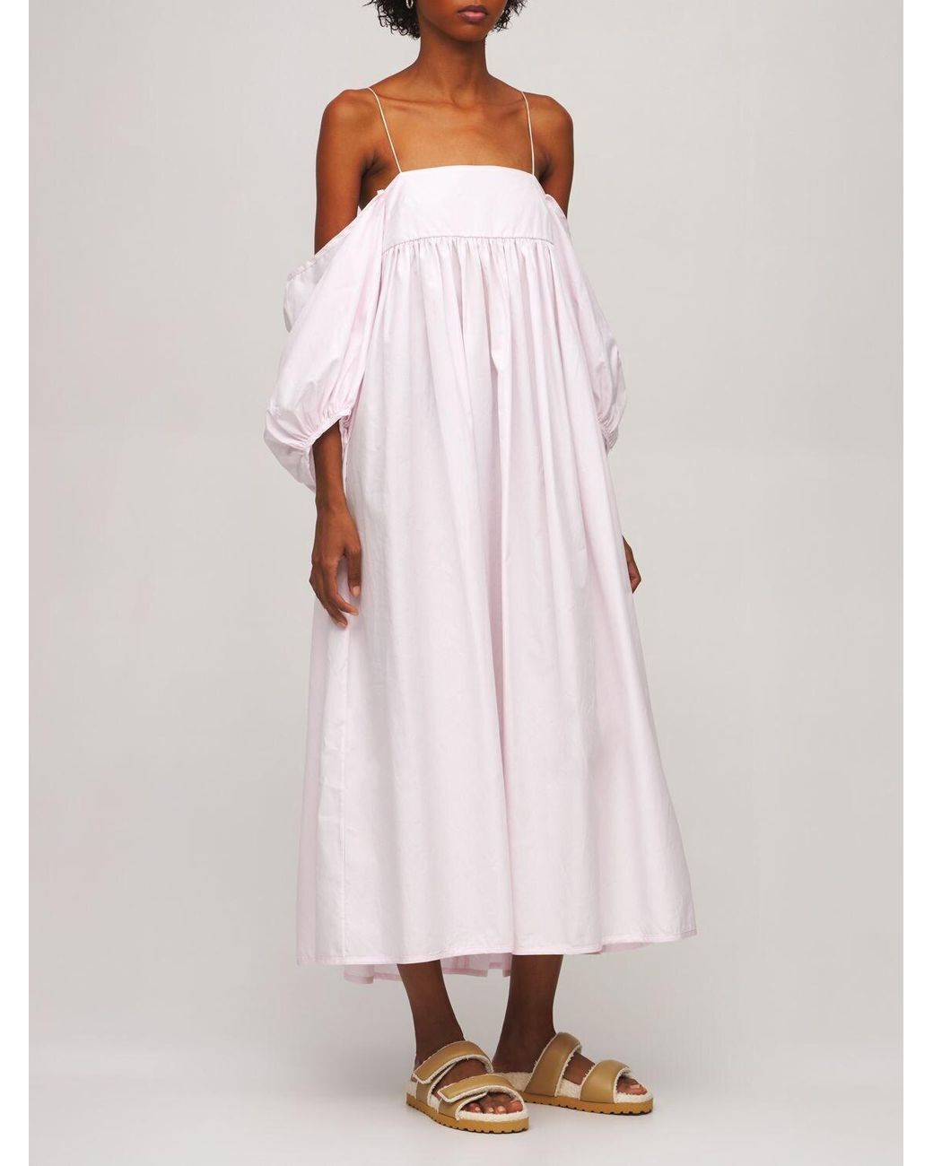 white cotton off the shoulder dress