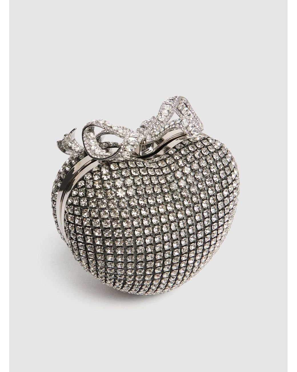 期間限定値下げsilver crystal heart clutch 期間限定値下げsilver crystal heart clutch