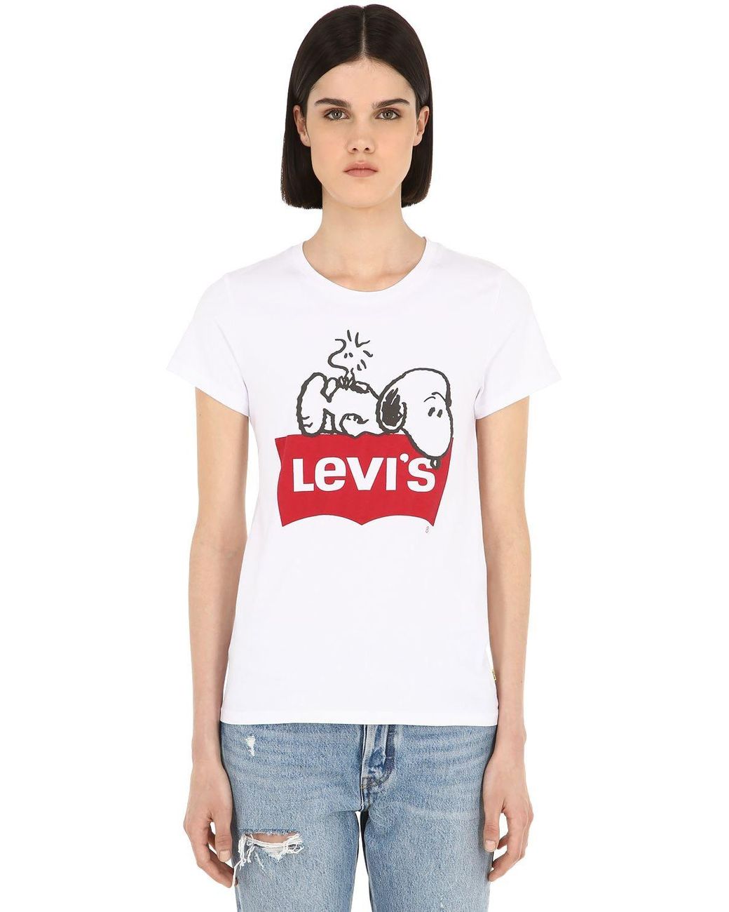 Levi's T-Shirt »the perfect Tee Snoopy« Mit Batwing Snoopy Frontprint in  Weiß | Lyst CH
