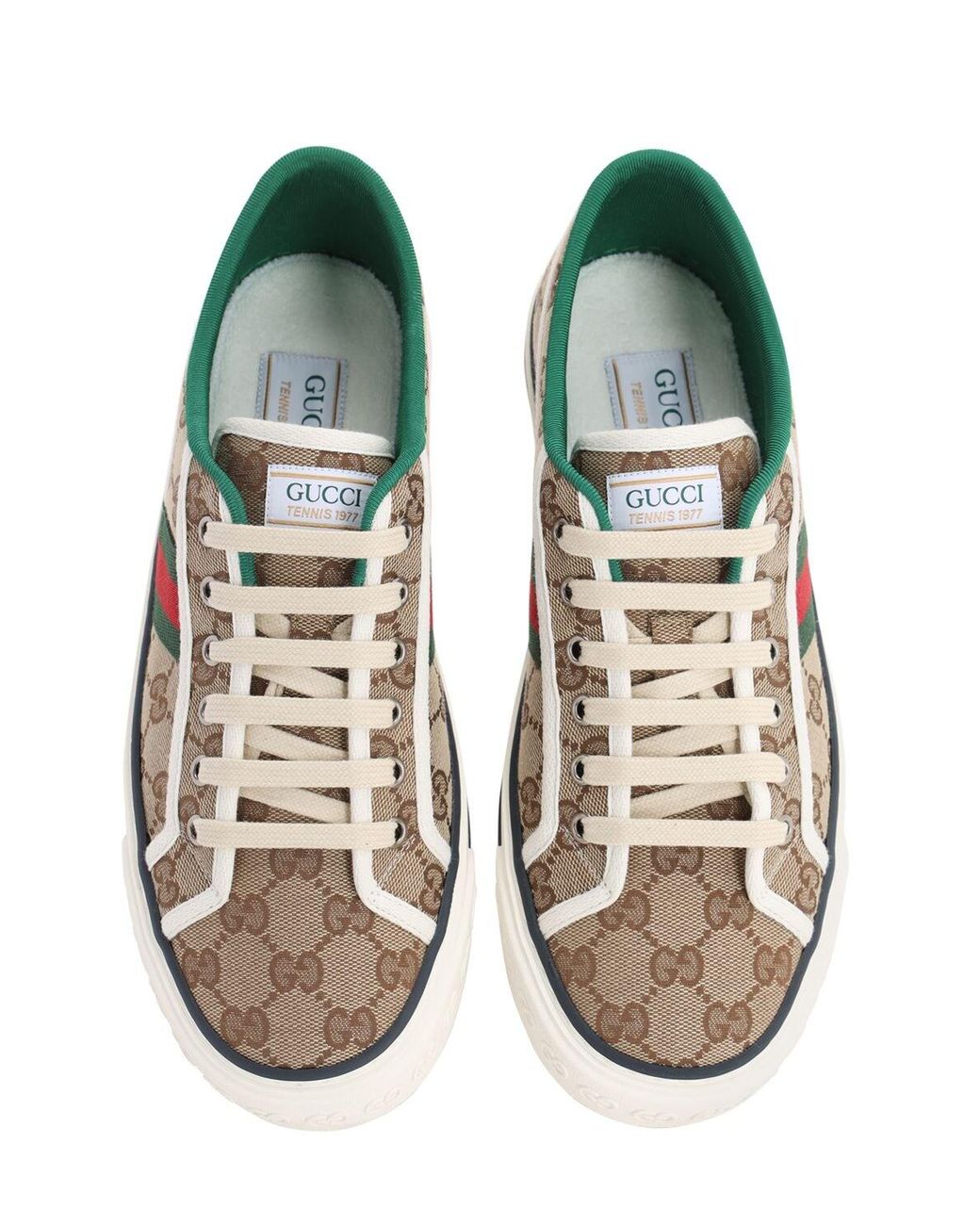 Gucci Canvas Trainers in Brown/Green (White) - Save 19% | Lyst