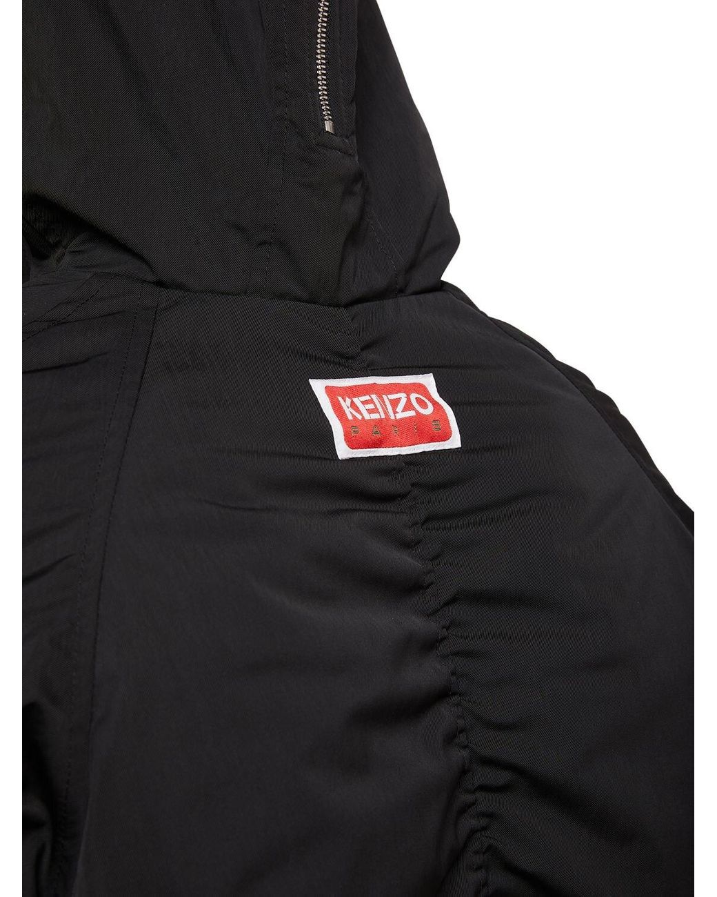 KENZO Short Puffer Parka W/ Faux Fur Hood in Black for Men KENZO Short Puffer Parka W/ Faux Fur Hood in Black for Men