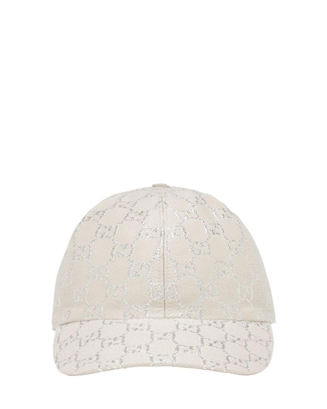 Gucci Gg Wool Lamé Baseball Hat in White - Lyst