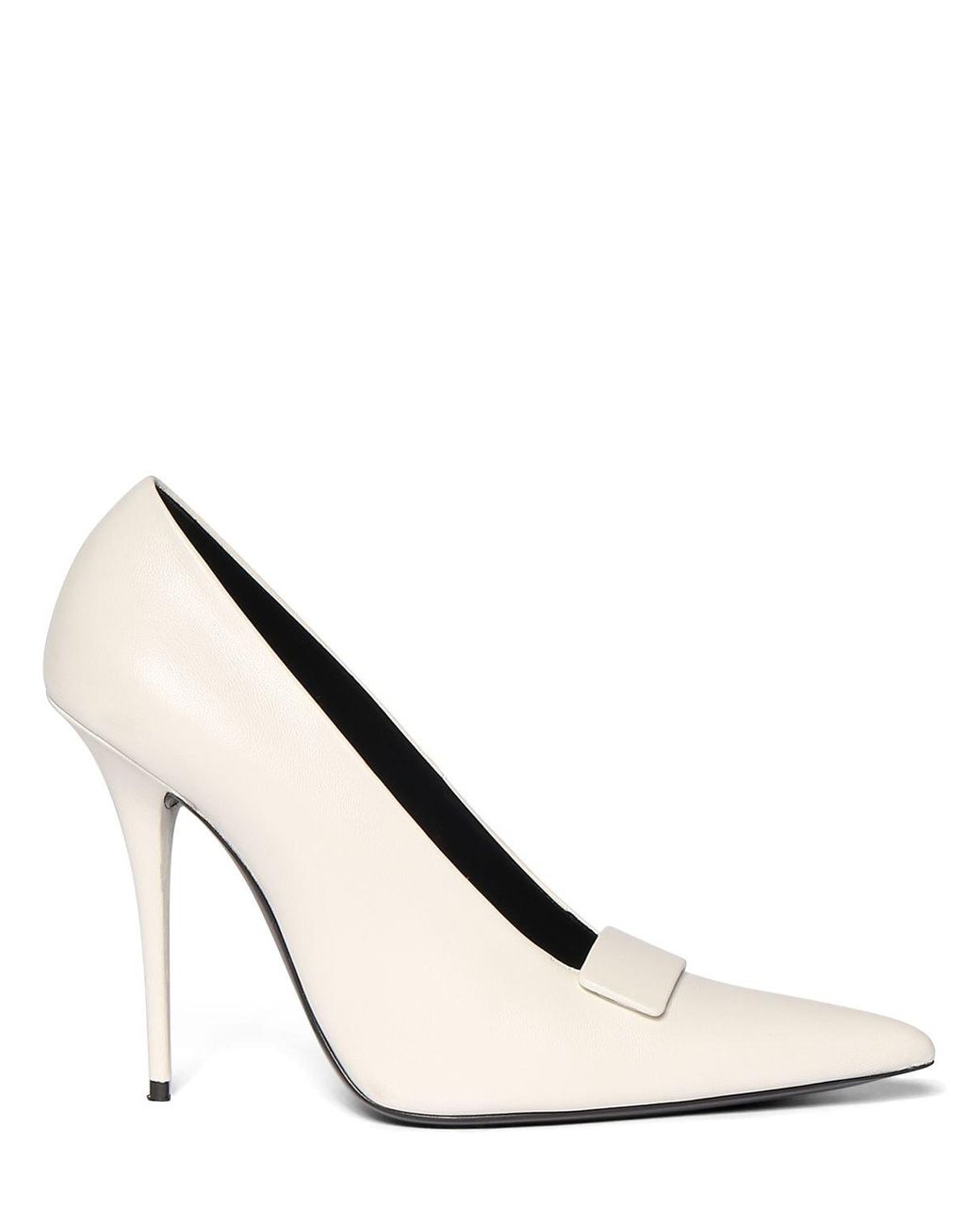 Saint Laurent 110mm Sue Leather Pumps in White Lyst