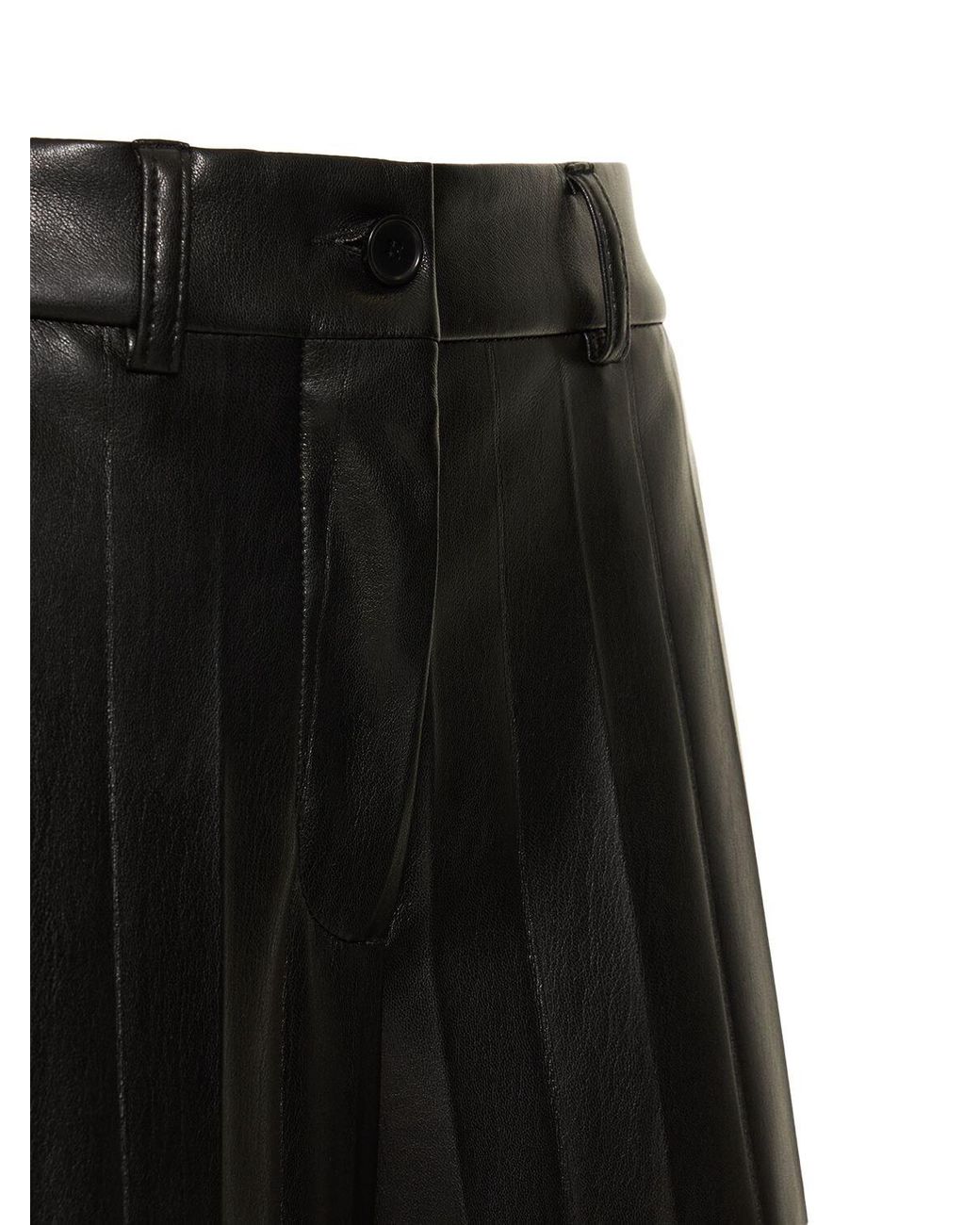 Grey - Save 32% Womens Trousers MSGM Faux Leather Cropped Pants in Nero Slacks and Chinos MSGM Trousers Slacks and Chinos 