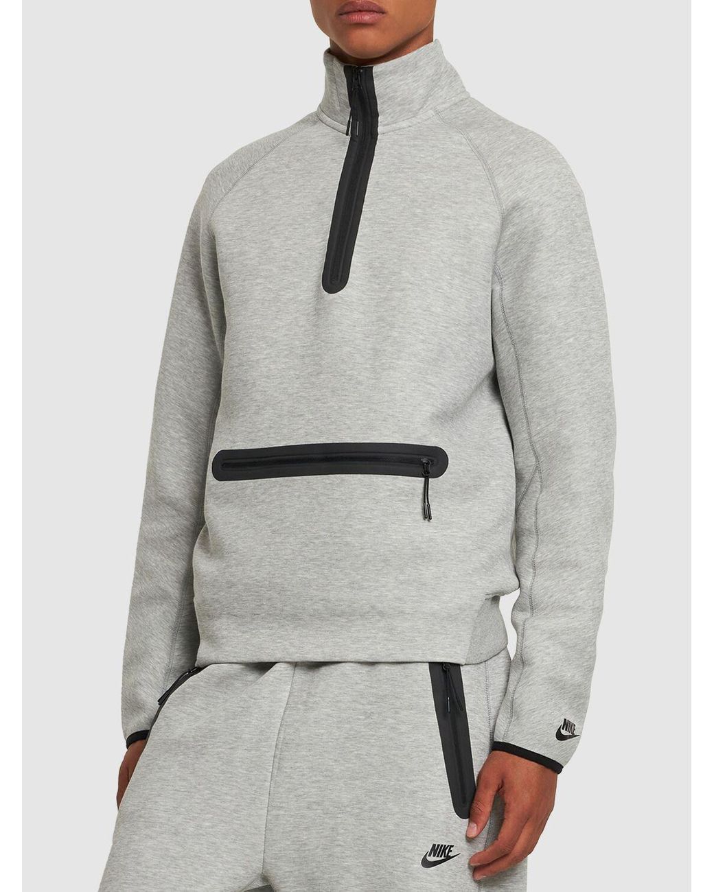 Nike Tech Fleece Half-zip Top in Grey for Men | Lyst UK