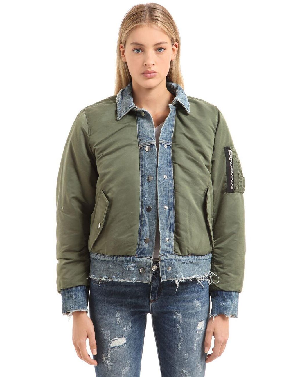 amiri reversible denim bomber jacket mens