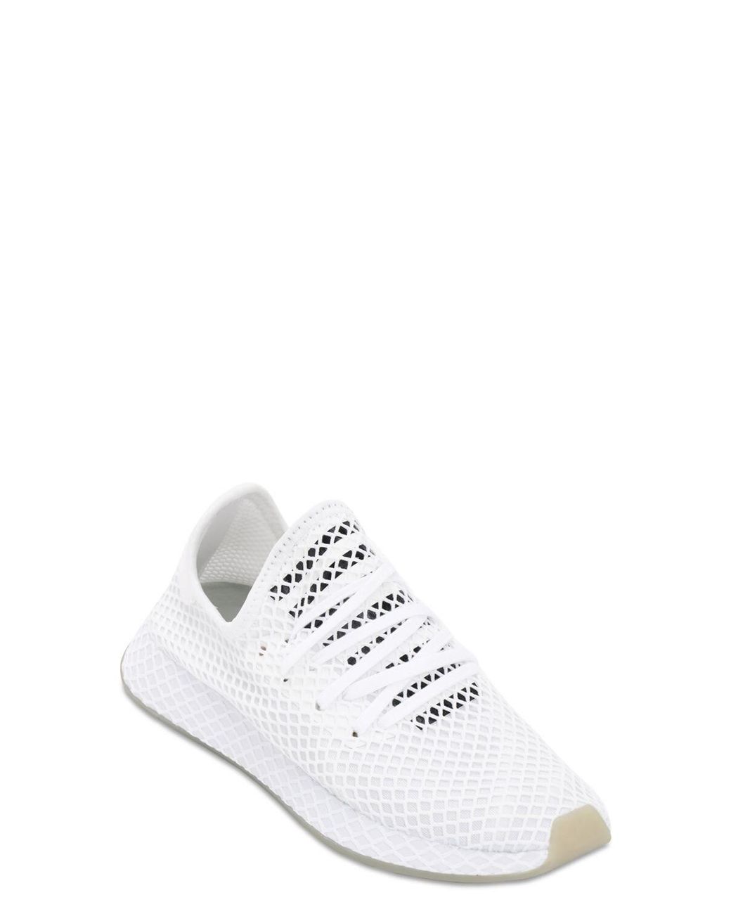adidas Originals Deerupt Mesh Socks Sneakers in White | Lyst