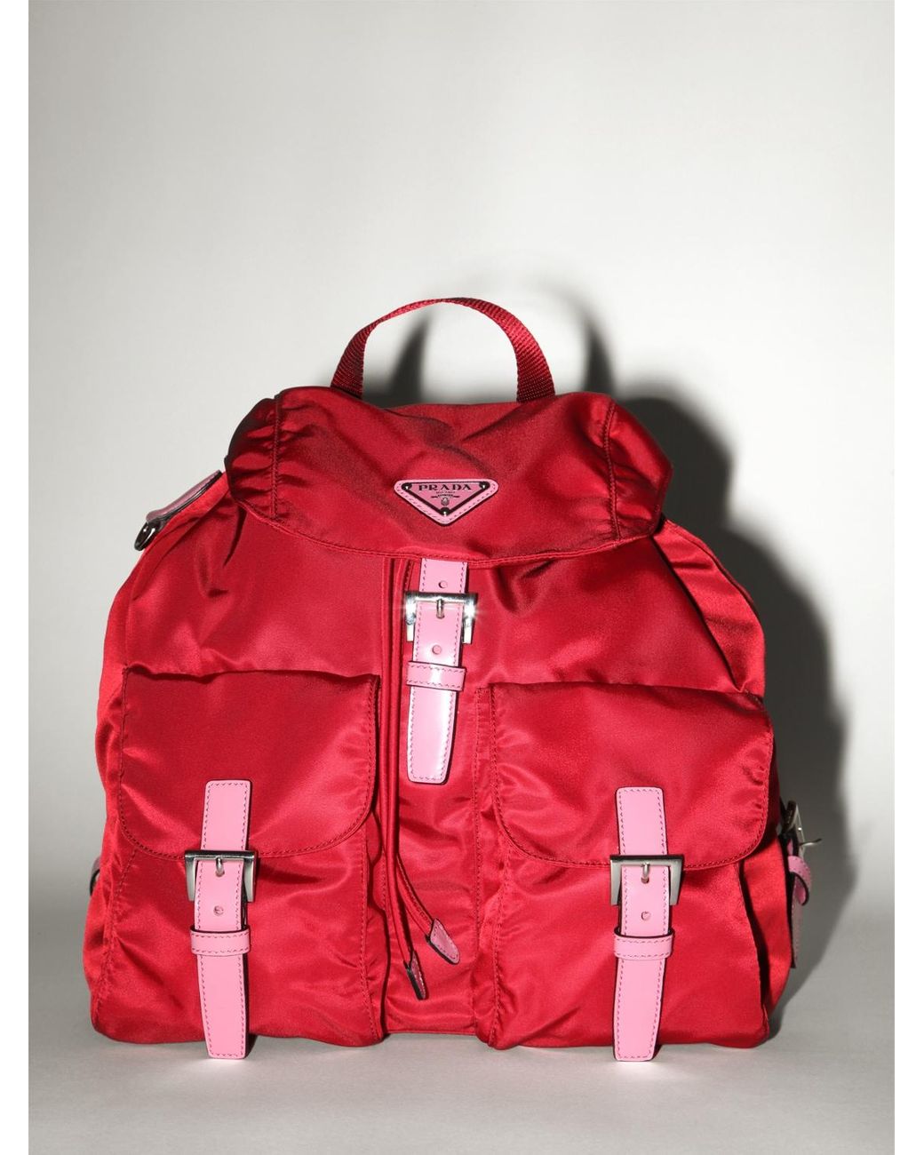 Prada Lvr Exclusive Nylon Canvas Backpack in Red Lyst