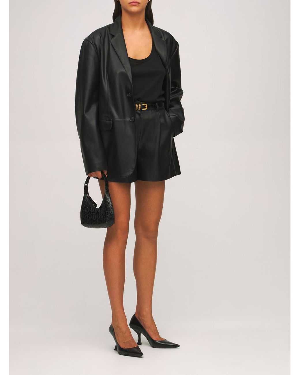 By Far Baby Amber Black Leather Bag By Far Baby Amber Black Leather Bag