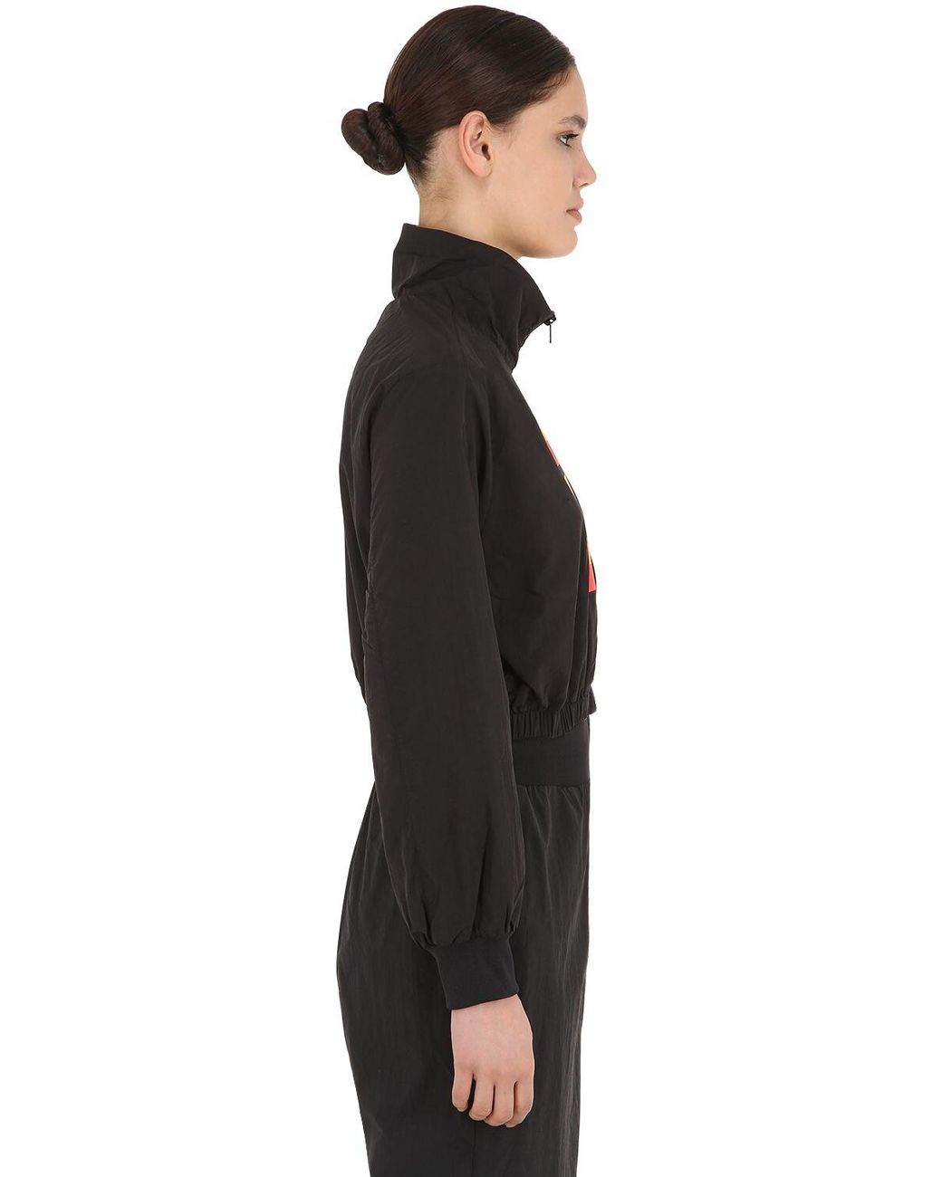 Womens Black Gigi Hadid Cropped Track Jacket