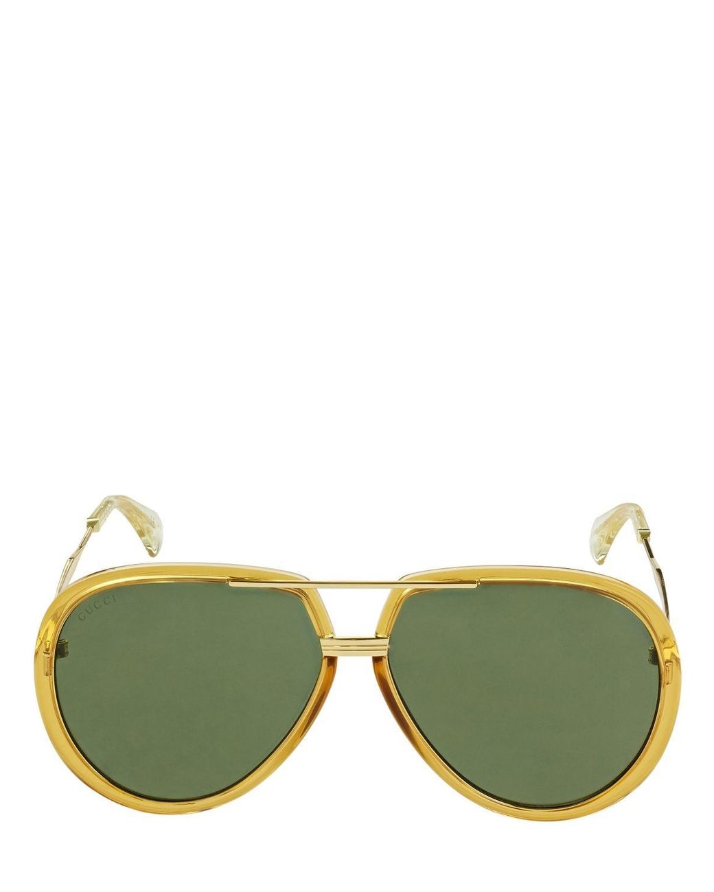 Gucci Gg0904s Pilot Sunglasses in Green for Men | Lyst
