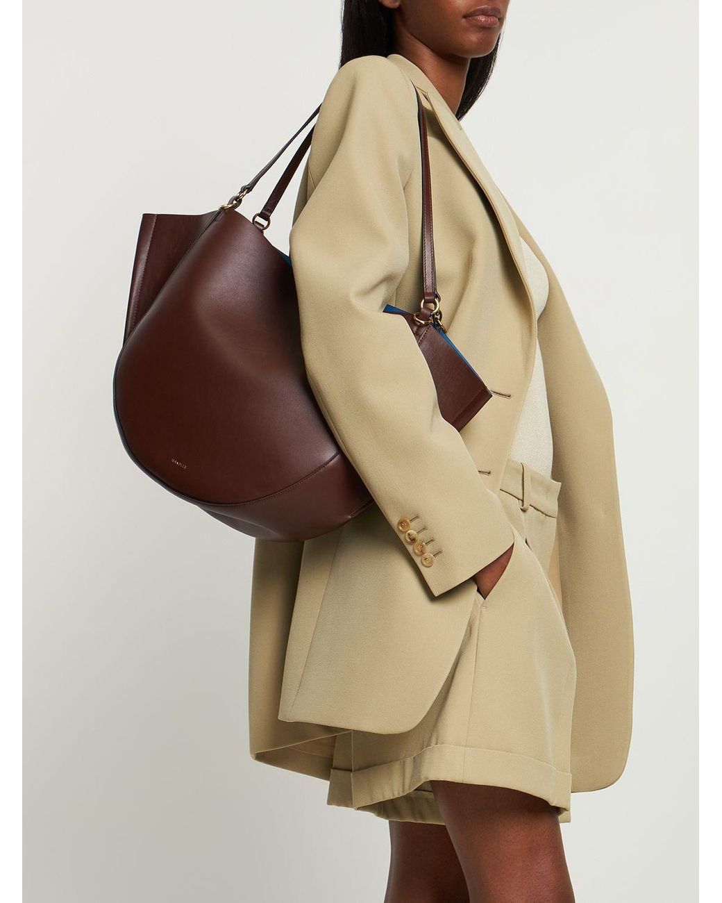 Wandler Mia Leather Tote Bag in Brown Lyst