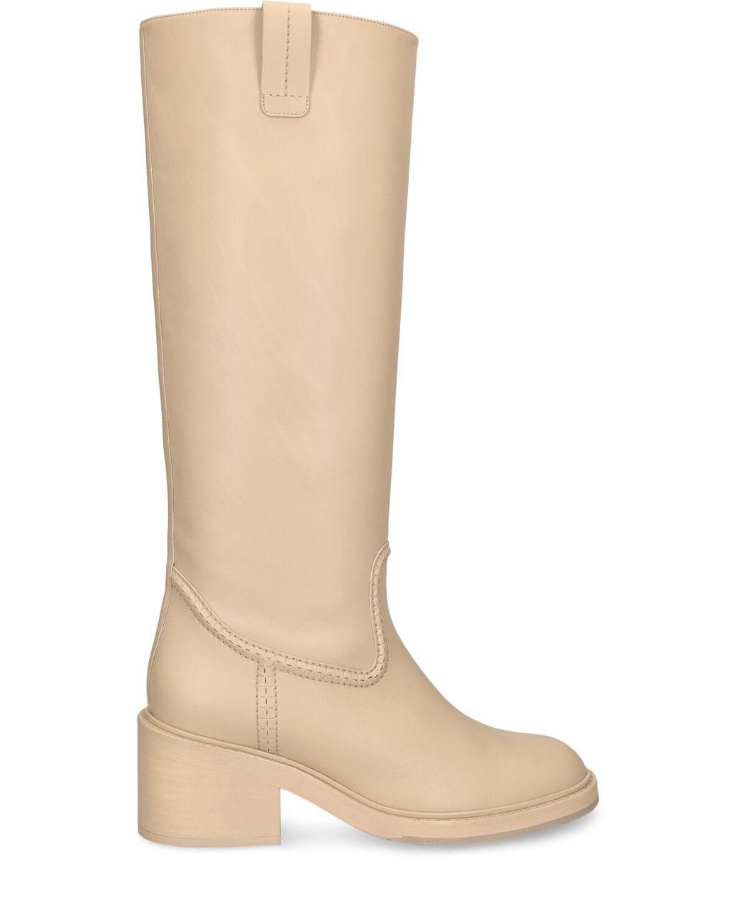 Chloé 60mm Mallo Leather Tall Boots in Natural | Lyst Australia
