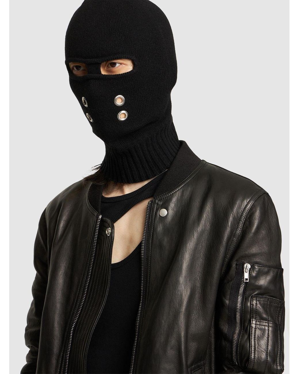 Rick Owens Gimp Recycled Cashmere Balaclava in Black for Men
